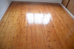 sanded and varnished floors.