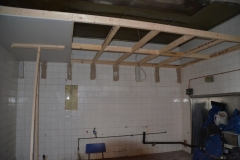 hanging ceiling added to old kitchen.