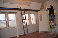 fixing tiles.