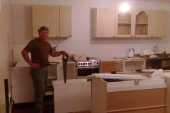 old kitchen, new units and worktops installation.