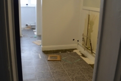 new adhesive tiles to floor.